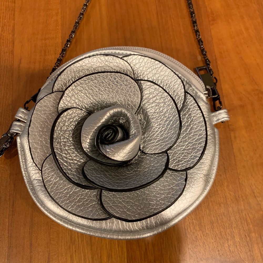 Silver flower Leopard Print Crossbody Cute Bag
